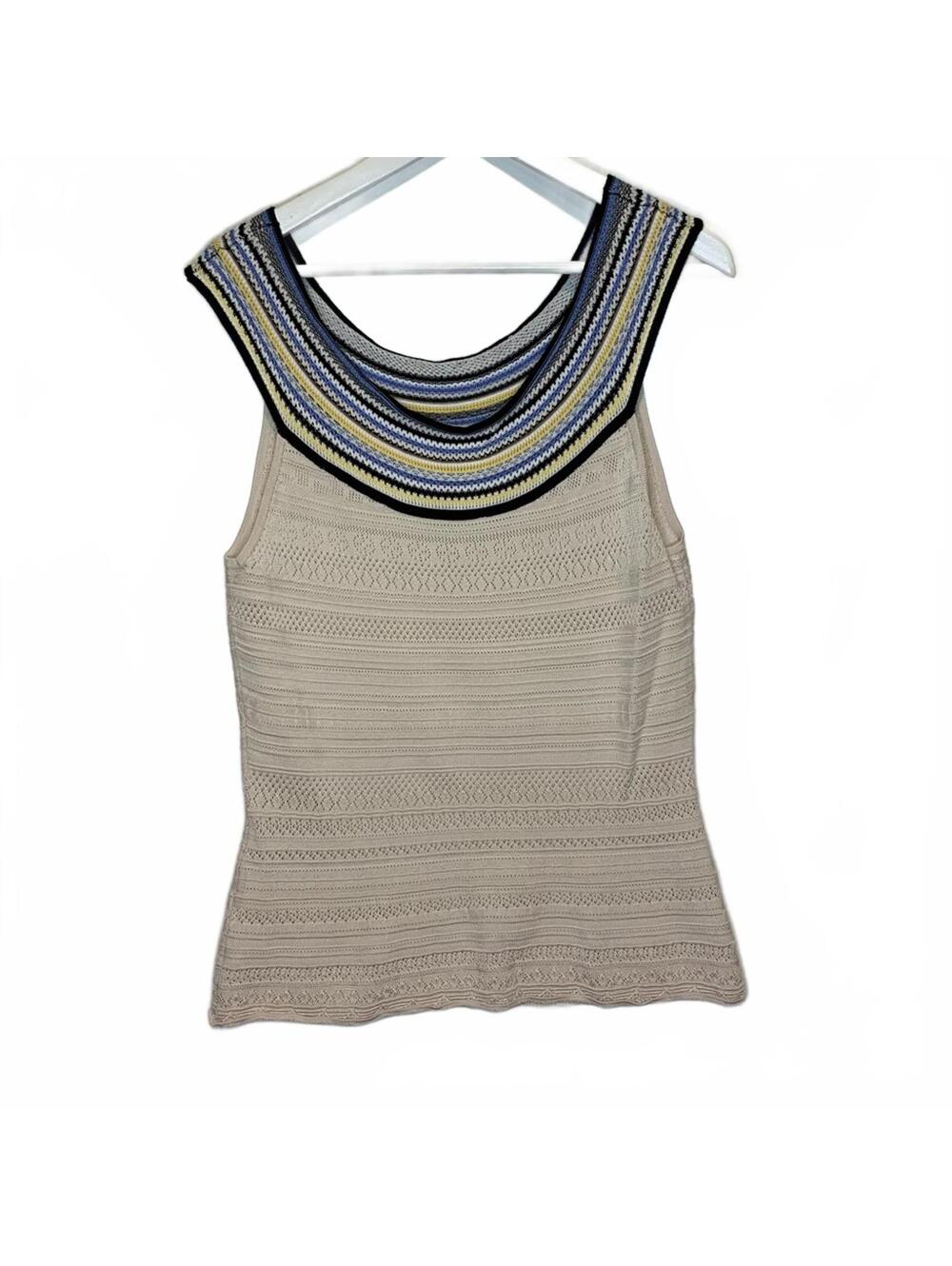 WHBM Crocheted Sweater Tank Halter Neck Sleeveless Top ~ Size Medium